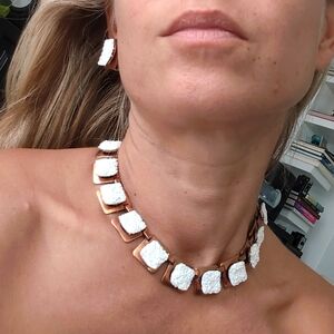 Vintage 1950's Matisse Copper necklace and earrings set